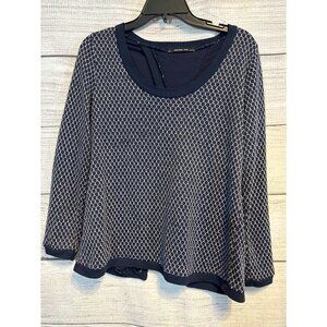 Ash Rain + Oak Honeycomb Pattern Knit Sweater Size M